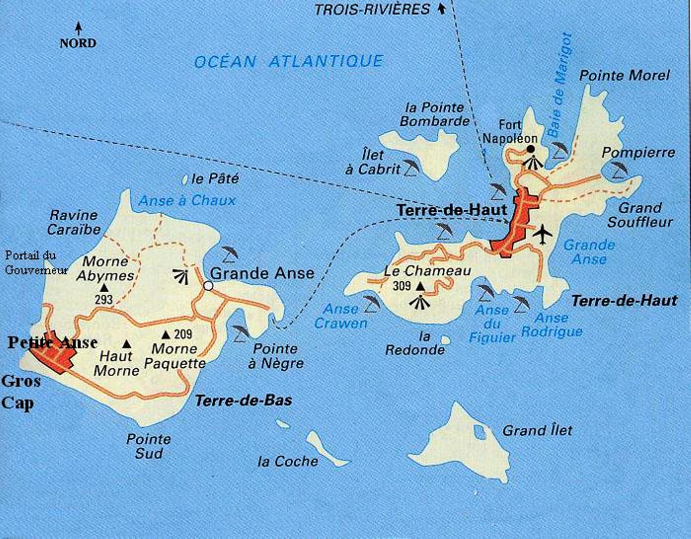 La Carte Des Saintes La Guadeloupe Selon Jc